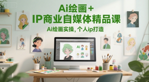 Ai绘画+IP商业自媒体精品课，Ai绘画实操，个人ip打造-电脑资源自留地